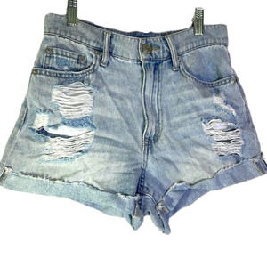 Aero Denim “Mom Shorts” 
Distressed Cuffed Shorts
Size 2 Inseam 3”
EUC